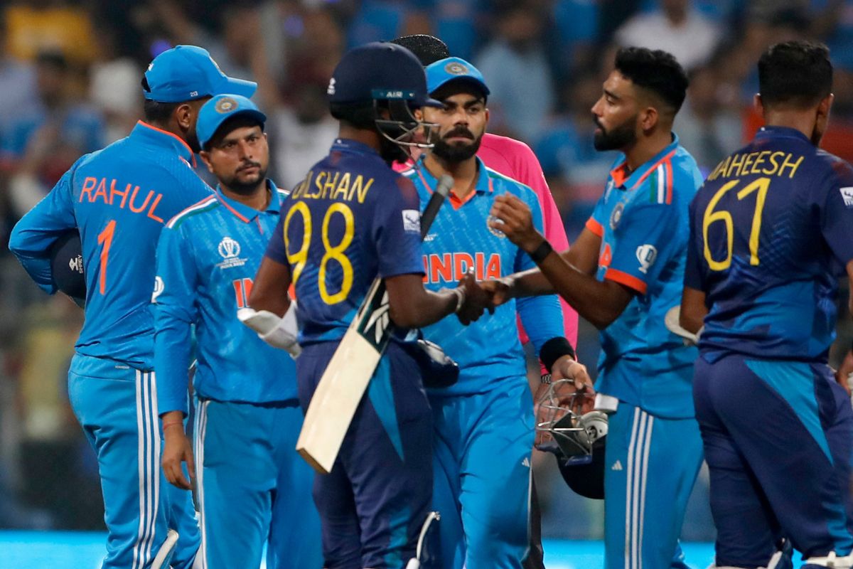 Rampaging India drub Srilanka by 302 for their seventh straight win book a place in the World Cup Semi-Finals