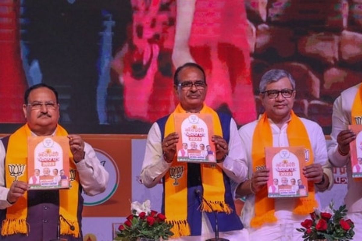 BJP releases manifesto for MP polls; promises job, free ration, monthly aid to women