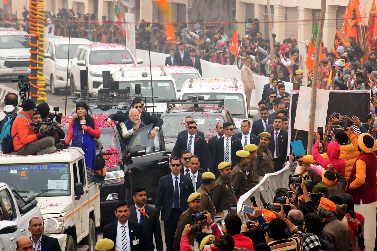 PM Modi holds mega roadshow in Ayodhya