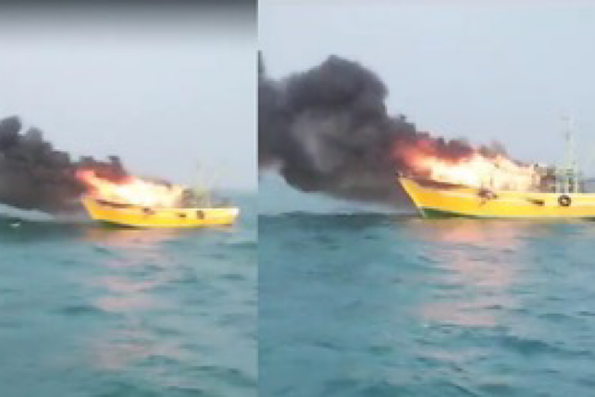 Coast Guard rescues 11 fishermen as boat catches fire off Andhra coast