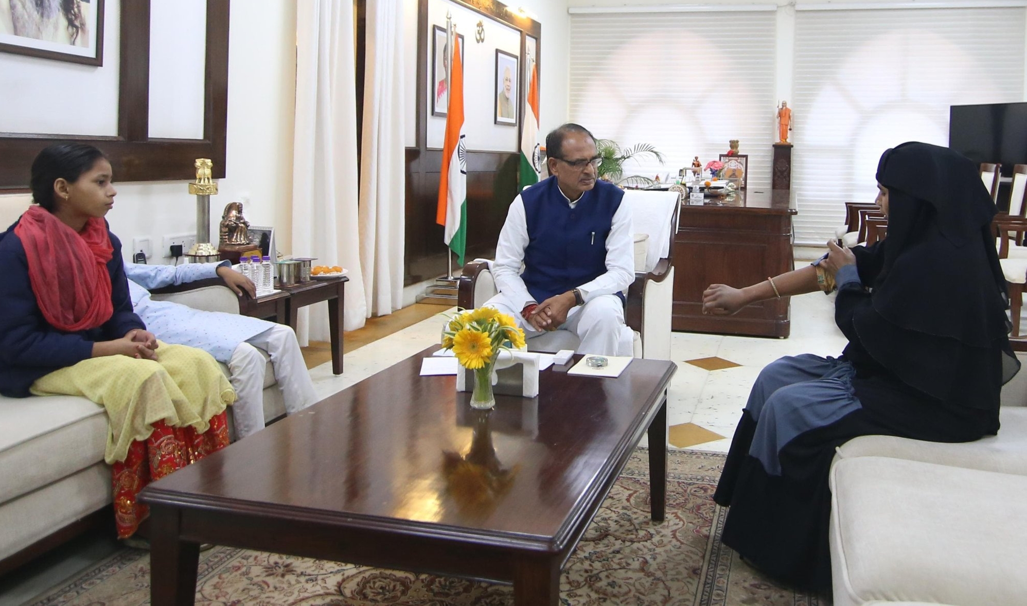 Shivraj Singh Chouhan meets Muslim woman beaten up for voting for BJP