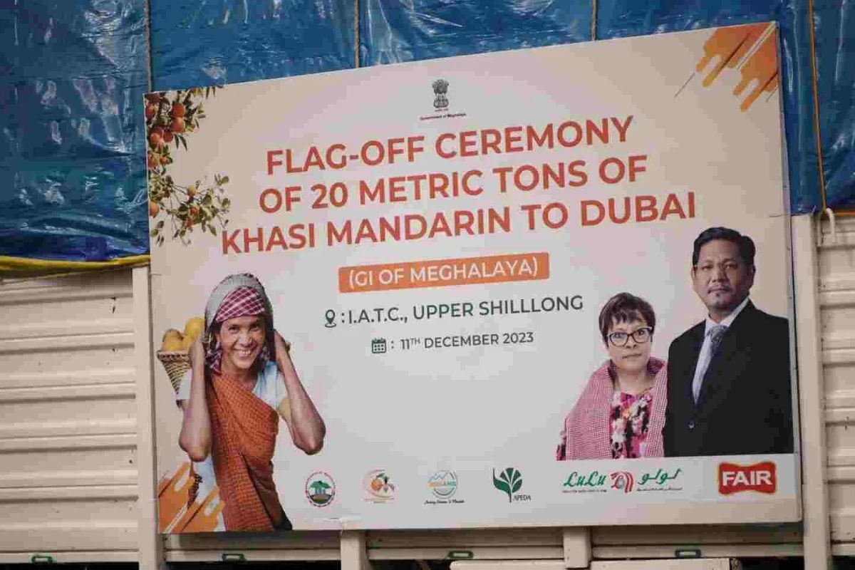 20 MT Khasi Mandarin flagged off to Dubai marking Meghalaya’s export Surge