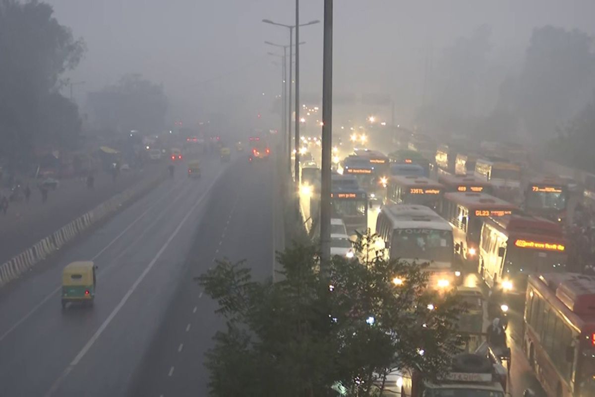 Air, rail, and road traffic continued to be disrupted due to low visibility