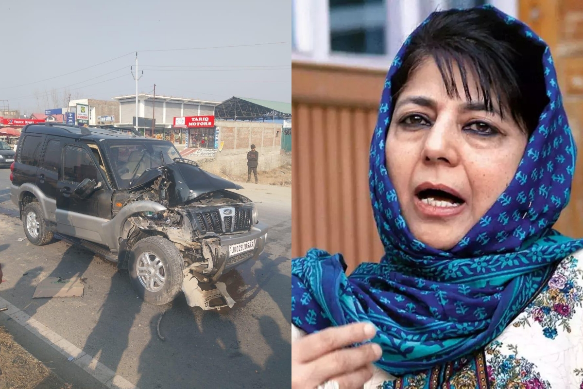 Mehbooba meets with accident in J-K; Omar demands probe