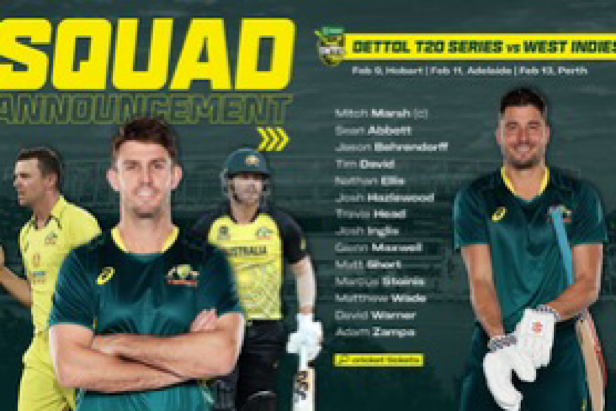 Australia announces 14-member squad for T20I series