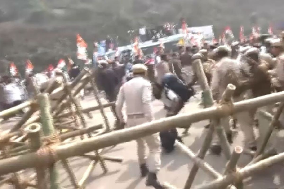Clashes between Congress workers, Assam police after Rahul Gandhi’s yatra stopped outside Guwahati