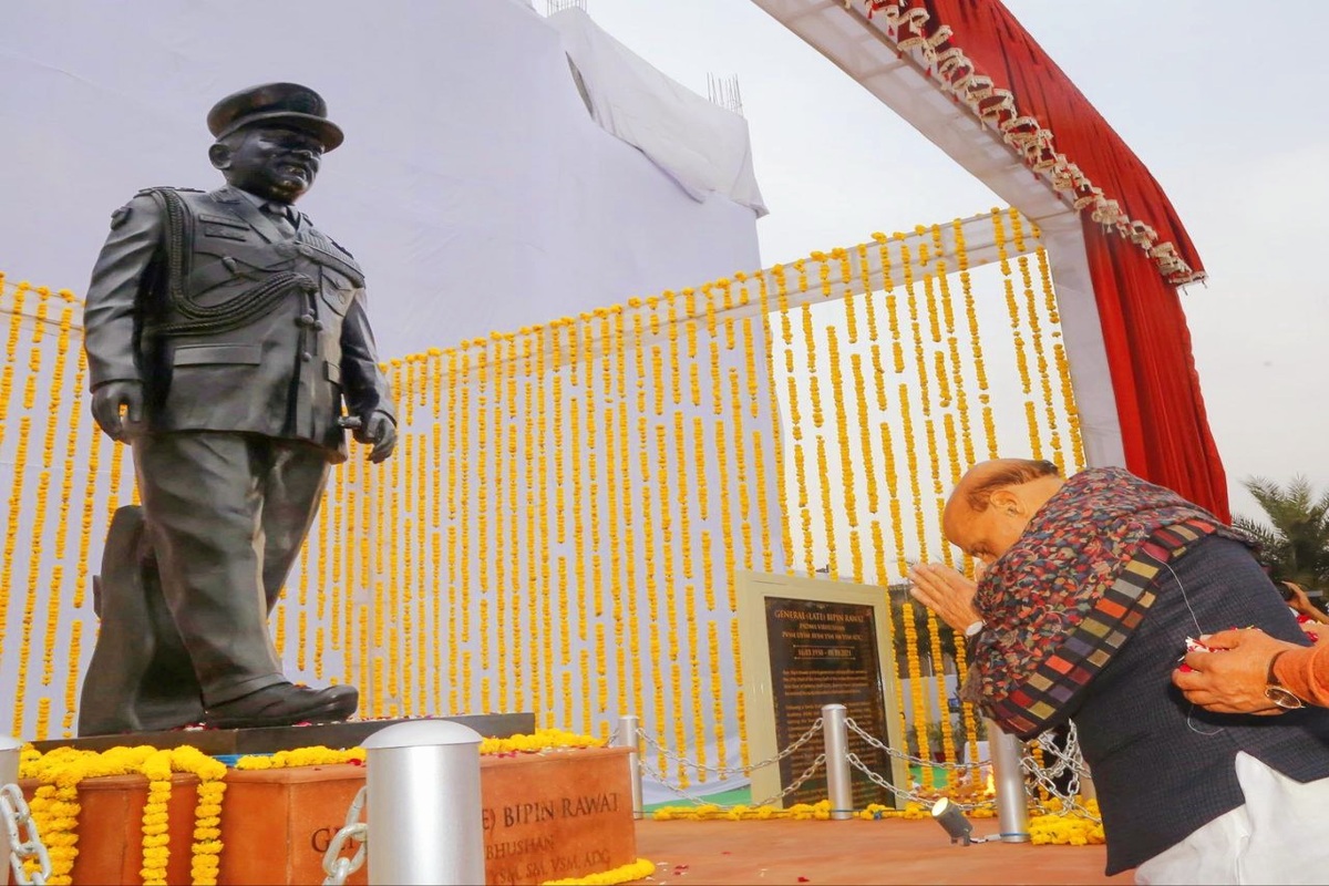 Rajnath unveils statue of late Gen Rawat