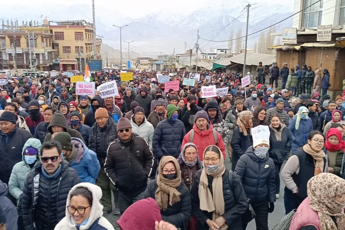 Massive protests in Ladakh for statehood