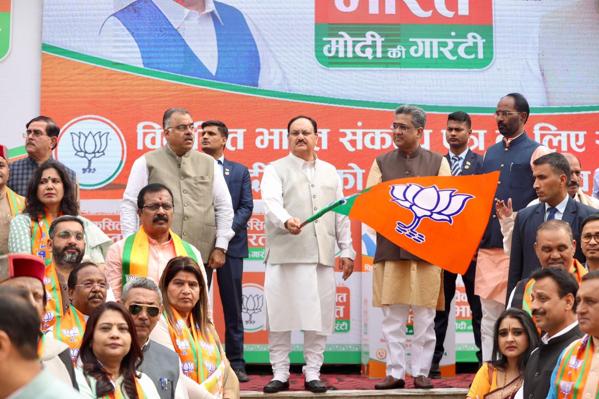 Nadda launches BJP’s Sankalp Patra Sujhav Abhiyan