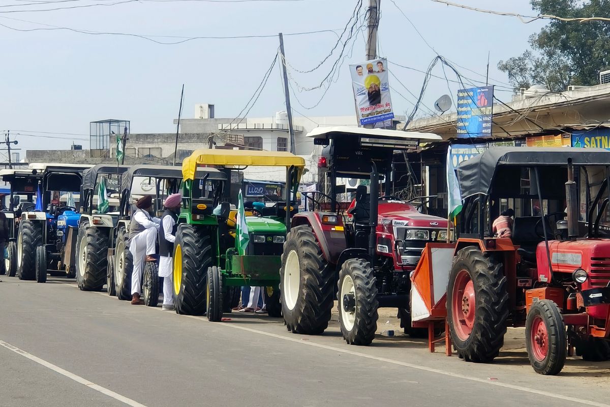 Farmers park tractors along highways as mark of protest