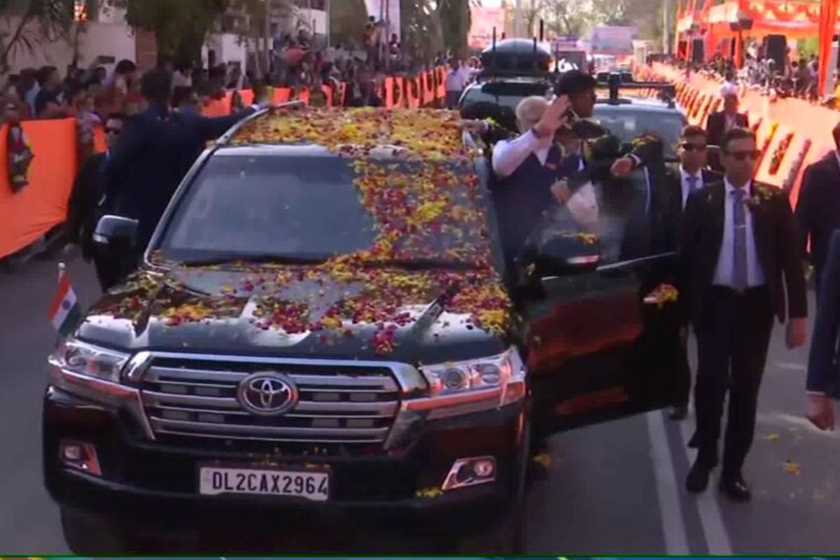 PM Modi holds roadshow in Gujarat’s Rajkot