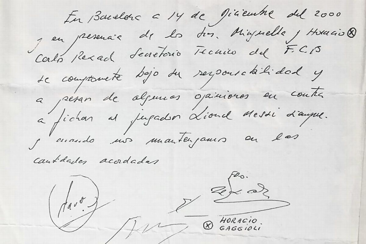 Napkin on which Messi’s contract was signed in 2000 to go for auction