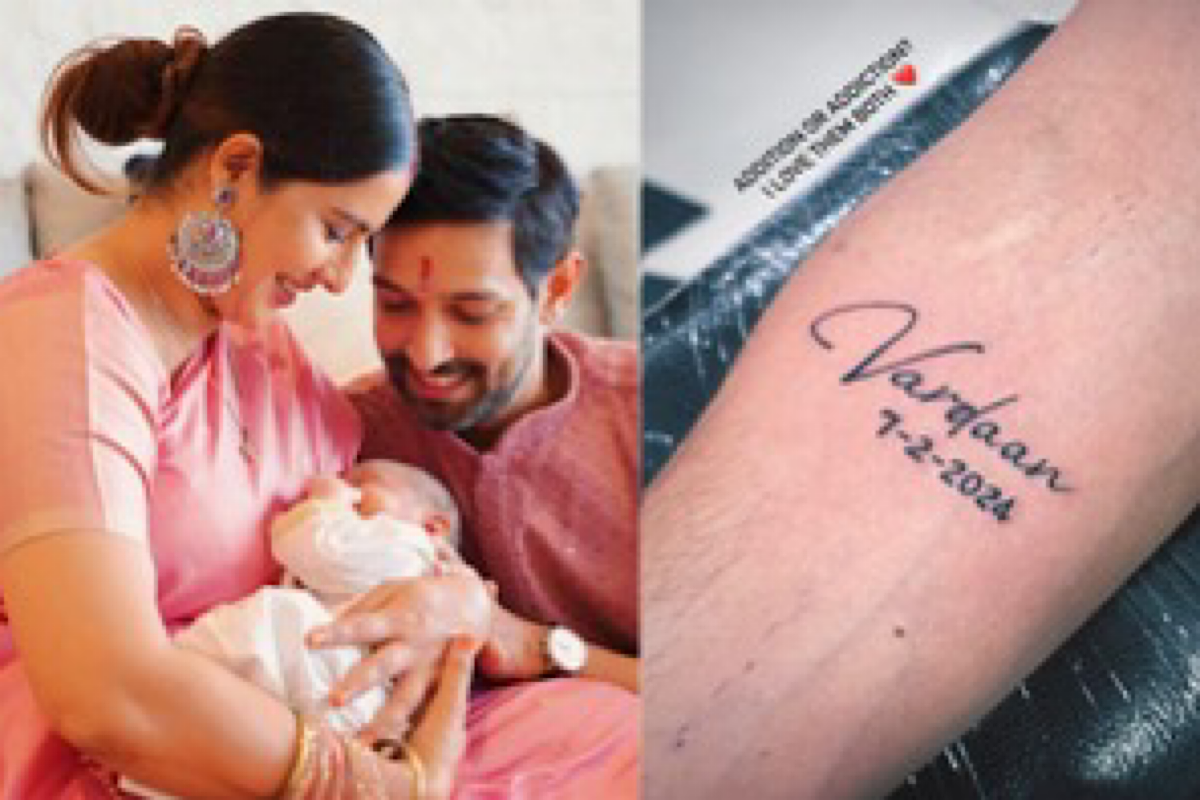 Vikrant Massey tattoos son Vardaan’s name, date of birth on his arm