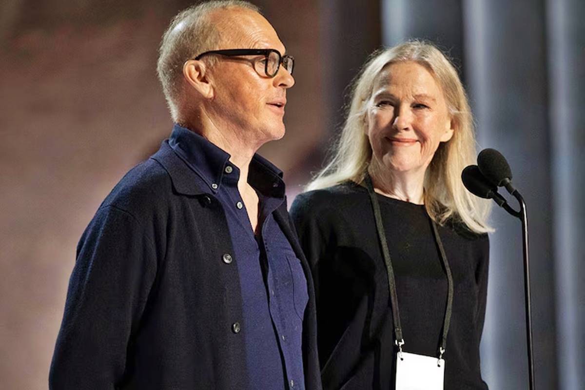 Michael Keaton and Catherine O’Hara reunite at Oscars 2024
