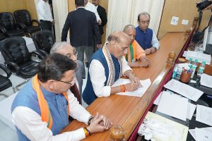 Rajnath Singh files nomination after impressive road show in Lucknow