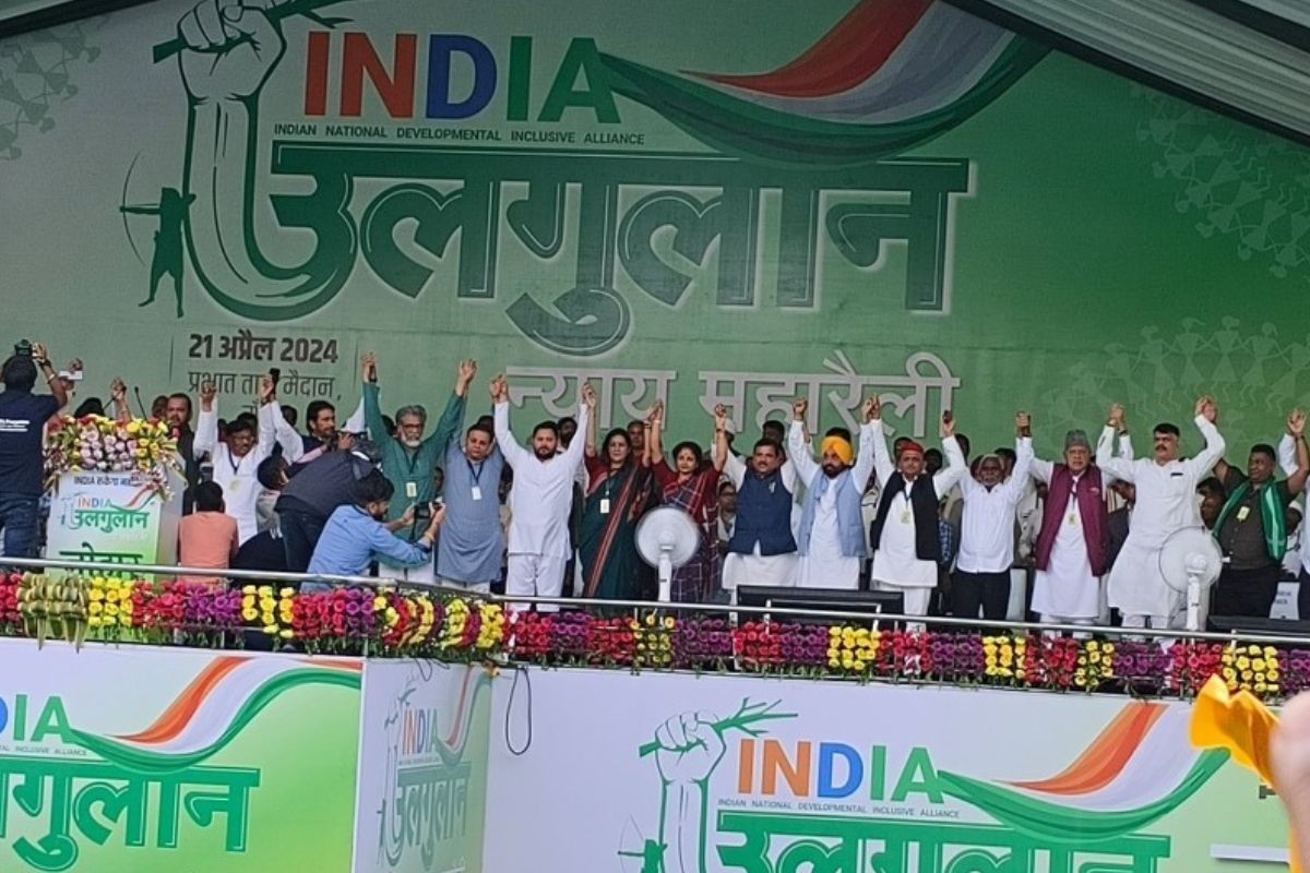 INDIA bloc hits out at Centre for arresting Soren, Kejriwal at ‘Ulgulan Nyay’ rally