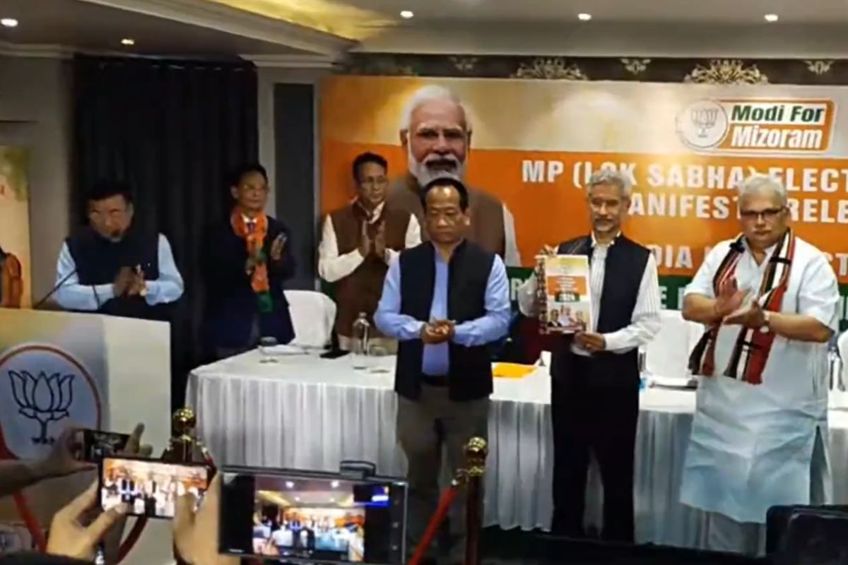 Jaishankar unveils manifesto in Mizoram, emphasises connectivity projects ahead of Lok Sabha elections