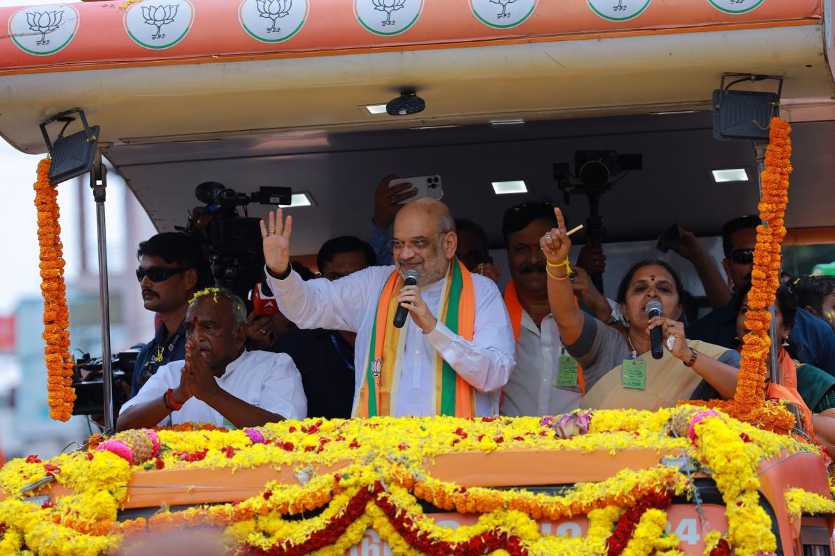 Amit Shah takes part in roadshow in Silchar