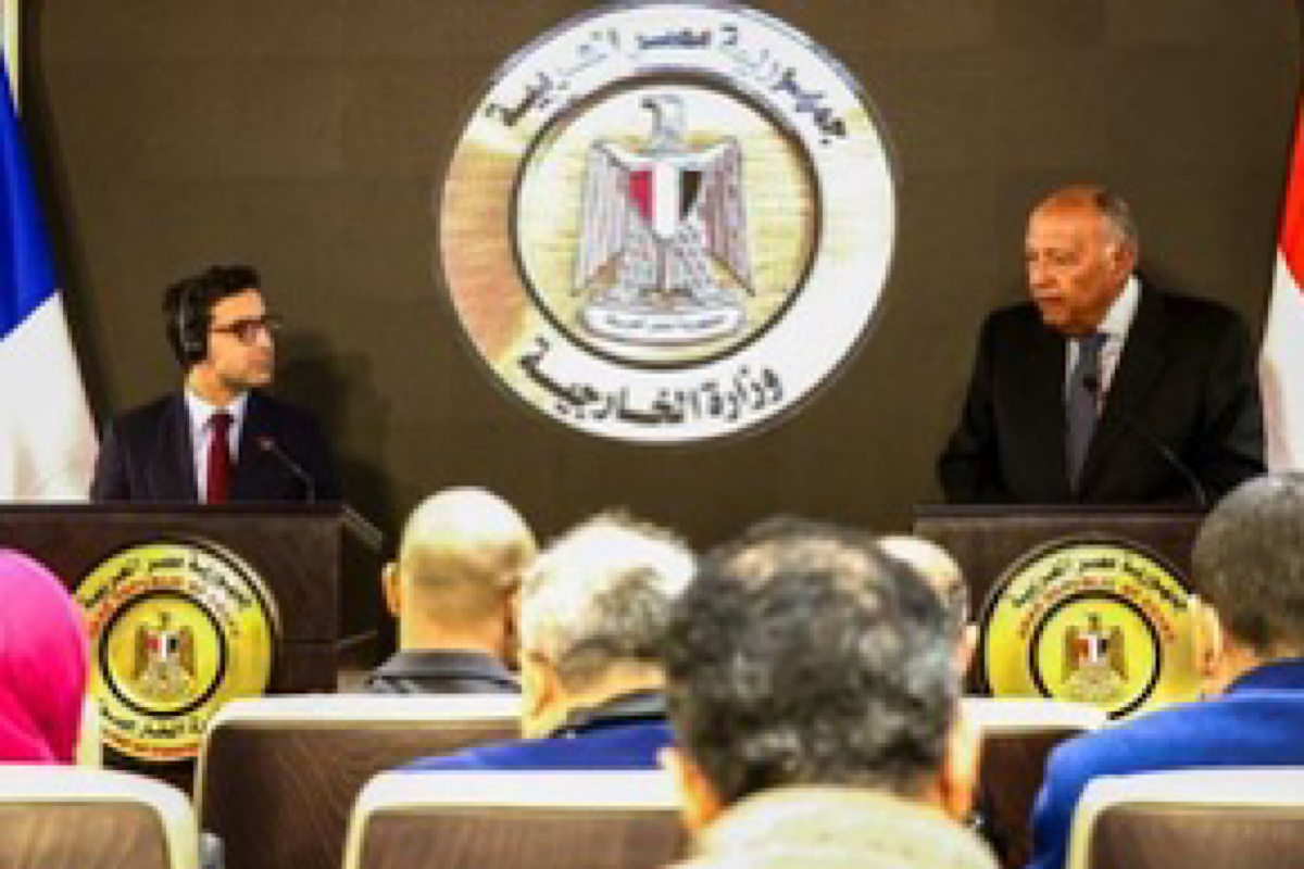 Egyptian, French FMs discuss Gaza developments, truce proposal