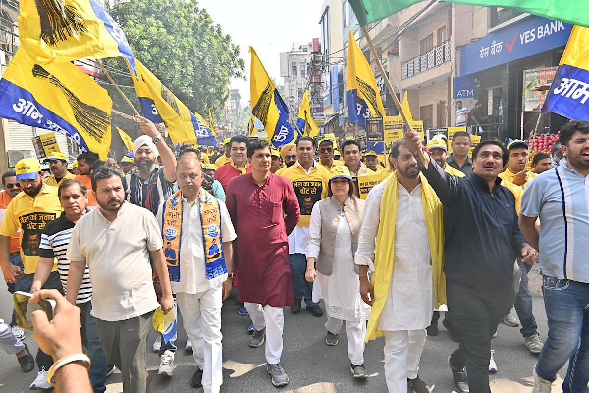 AAP organises walkathon in support of Arvind Kejriwal under ‘Jail Ka Jawab Vote Se’ campaign