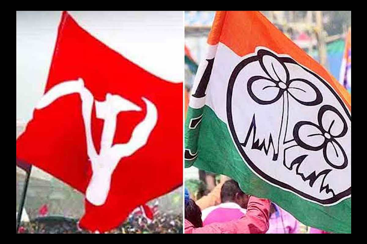 Left-TMC supporters clash during filing of nomination at Alipore