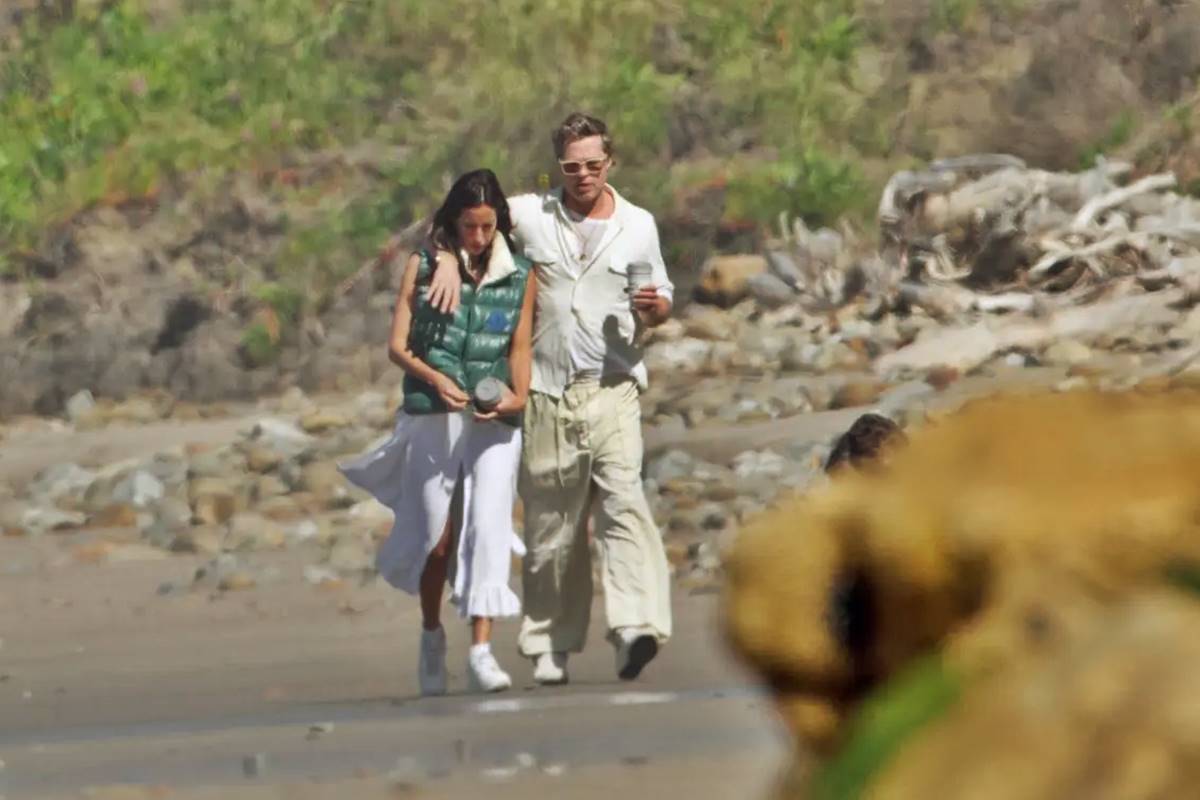 Brad Pitt and Ines de Ramon enjoy romantic beach walk in Santa Barbara