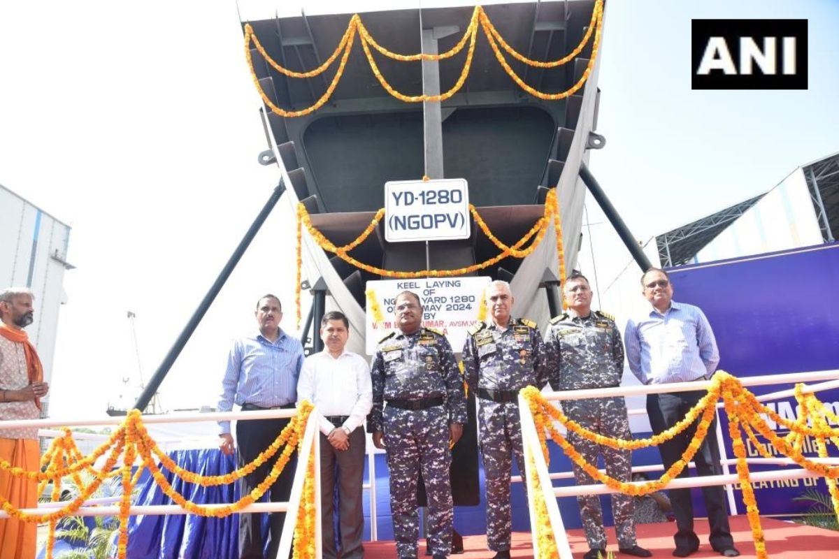 Keel laying of first generation offshore patrol vessel held in Goa