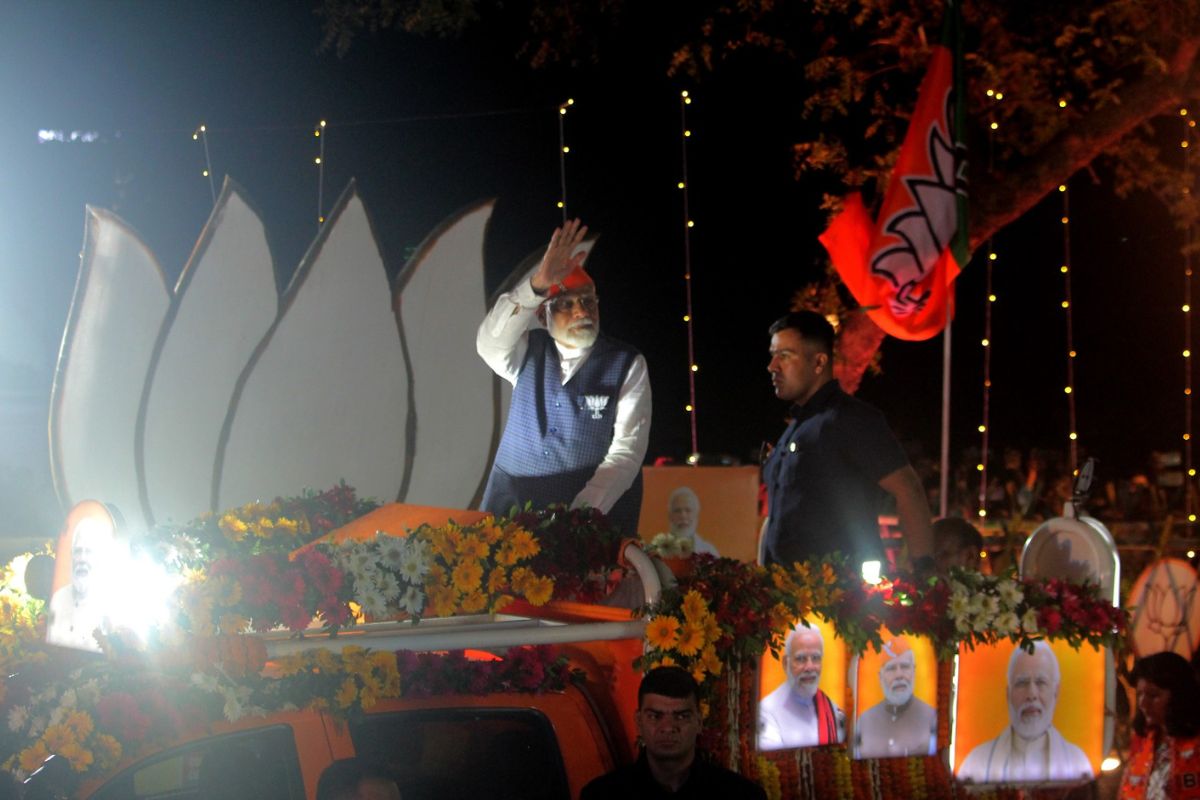 PM Modi holds mega roadshow in Bhubaneswar