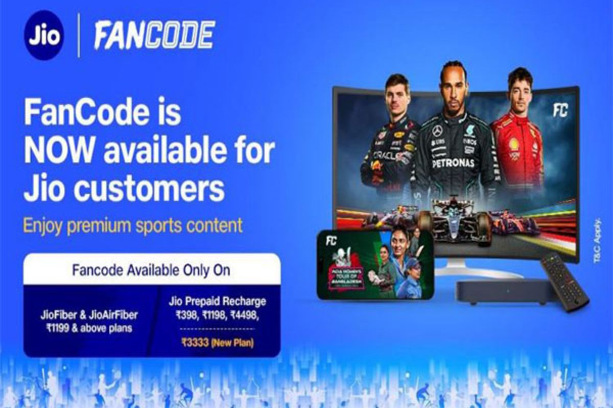 Jio introduces complimentary FanCode subscription with select JioAirFiber, JioFiber, Jio Mobility Prepaid plans