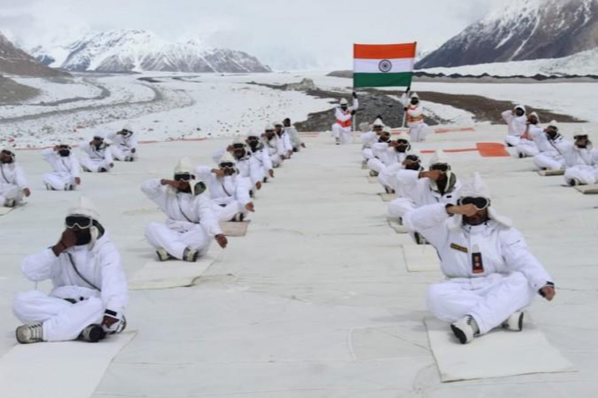 Indian Army personnel perform Yoga in icy heights on International Yoga Day 2024