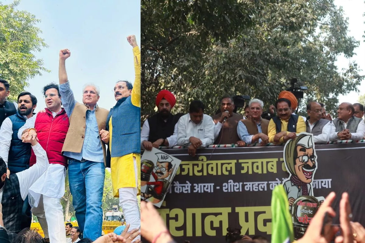 Delhi BJP’s protest near Kejriwal’s house over ‘Sheeshmahal’