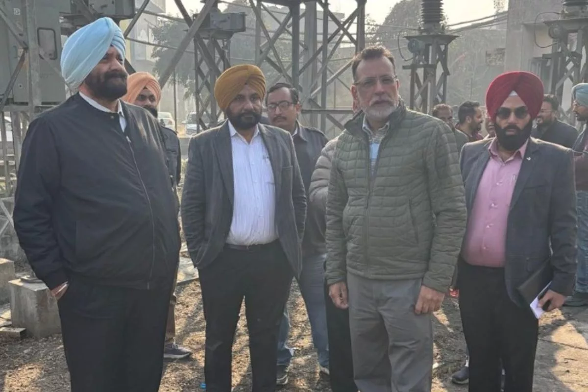 Massive fire at Ludhiana’s 66KV substation; PSPCL director visits site to oversee restoration