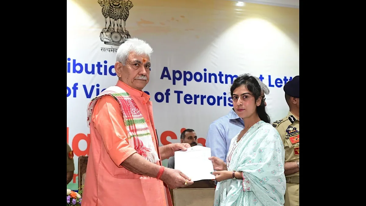 LG Sinha hands over job letters to terror victims
