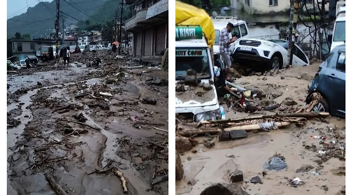 Cloudburst triggers flash flood in Himachal’s Mandi town, claims three lives