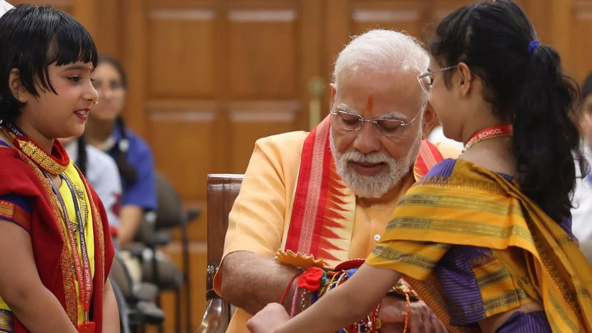 PM Modi celebrates Raksha Bandhan with sisters from across the country