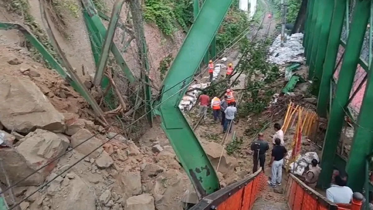 Landslide hits Haridwar’s Mansa Devi hill, blocks railway traffic
