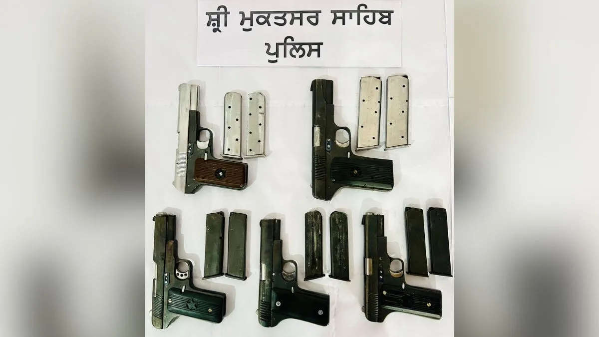 Punjab: Two associates of Lawrence Bishnoi held with five pistols in Sri Muktsar Sahib