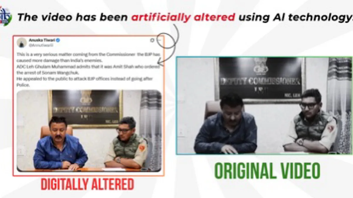 PIB debunks deepfake video falsely attributing statement to ADC Leh on Sonam Wangchuk’s arrest