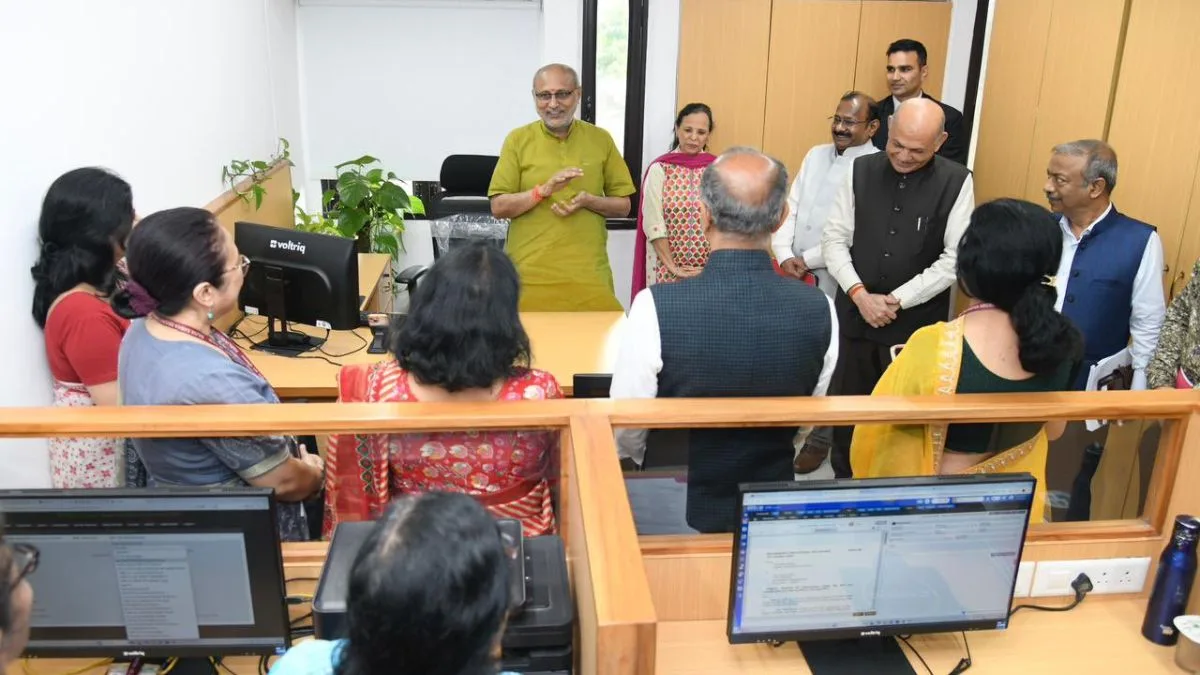 Vice-president Radhakrishnan visits Rajya Sabha secretariat, extends Deepawali greetings