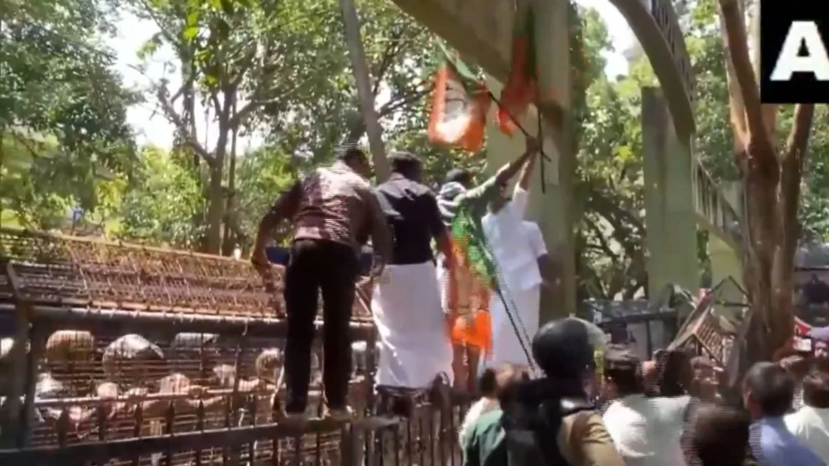 Sabarimala gold theft: Violence during BJP protests at district collectorates in Kerala