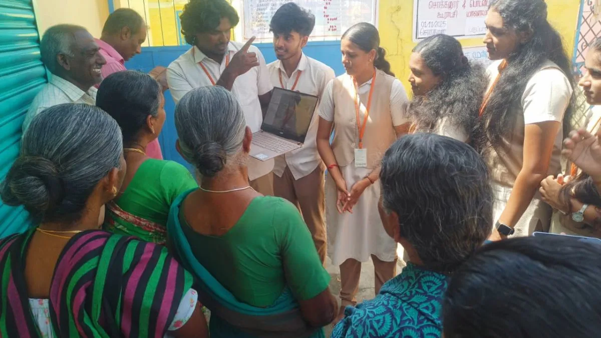 Students work hand-in-hand with farmers to identify agricultural challenges in Sokkanur