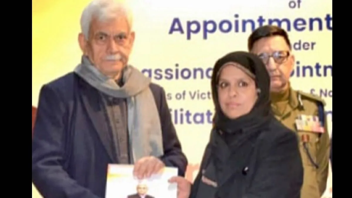 LG Sinha hands over job appointment letters to terror victims in Kashmir