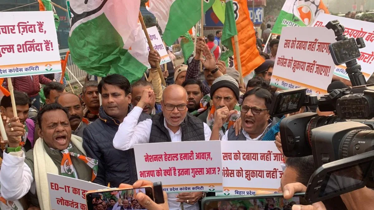 National Herald case: Congress accuses Centre of misusing ED, holds protests in Patna