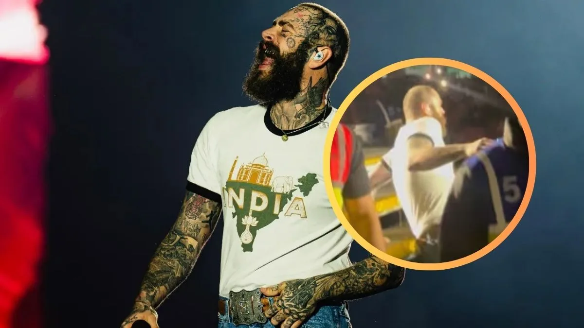 Post Malone falls on stage during Guwahati concert but keeps performing | WATCH