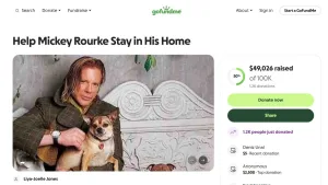 Mickey Rourke on GoFundMe