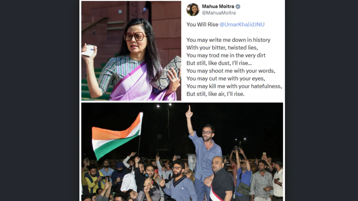 ‘You will rise, Umar Khalid’: Mahua Moitra backs jailed activist with poem after Supreme Court bail setback
