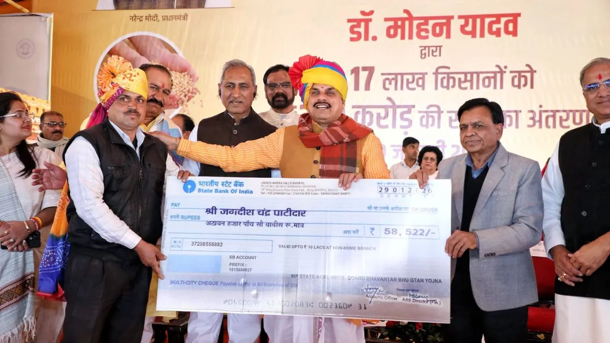 MP CM Mohan Yadav transfers Rs 200 cr soybean bhavantar aid to 1.17 lakh farmers