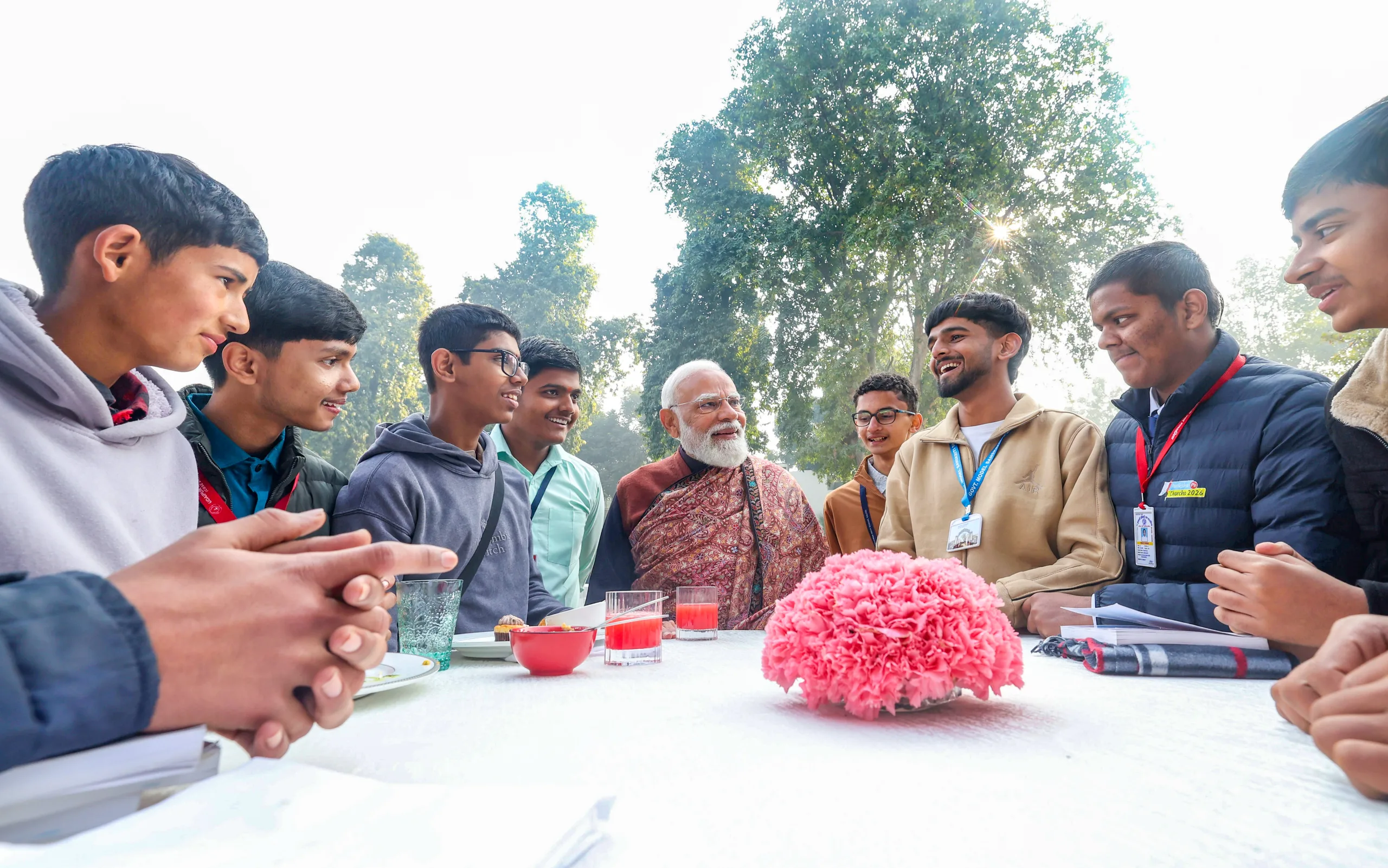Prime Minister Narendra Modi interacts with students during an informal discussion session at Pariksha Pe Charcha 2026. img