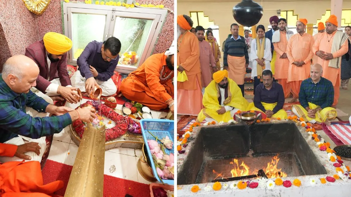 Arvind Kejriwal and Bhagwant Singh Mann mark Maha Shivratri at Dhuri temple, reiterate heritage focus