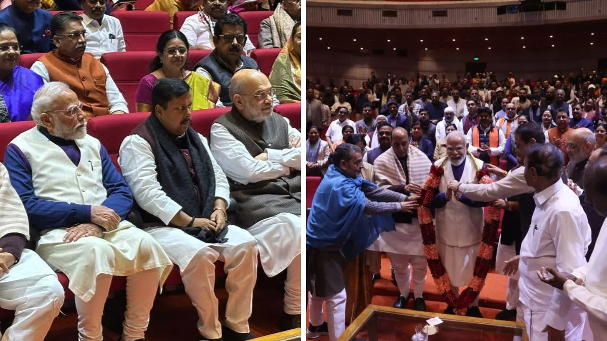 NDA MPs felicitate PM Modi over India-US trade deal at parliamentary party meeting